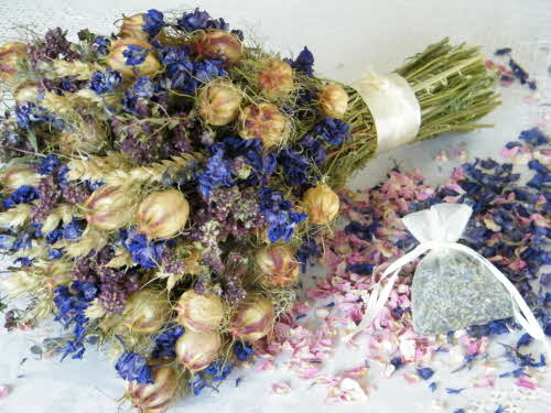 dried flower wedding bouquet